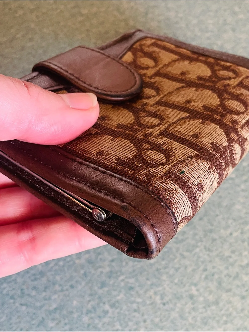 Vintage Dior Monogram Kiss-Lock Wallet